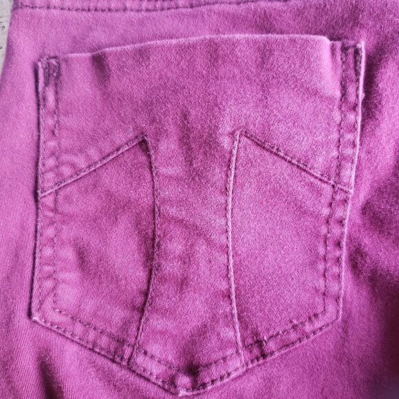Purple Pink Burgundy Tripp NYC Jeans w T Back Pockets and Criss Cross Details - Picture 6 of 13